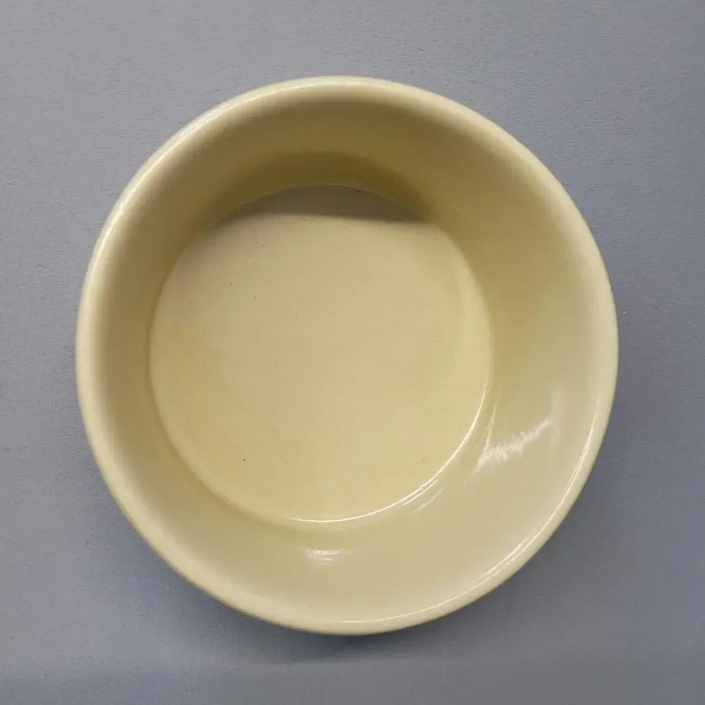 Robinson Ransbottom Pottery Stoneware Ramekin Custard Cup Beige Round Bowl Crock